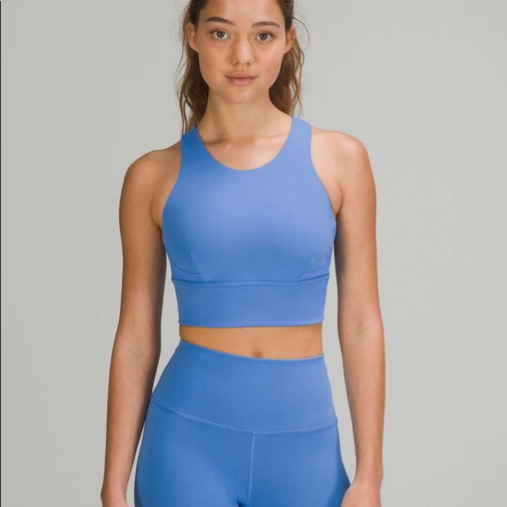 Lululemon Wunder Train Long Line Bra Blue Nile Size 10